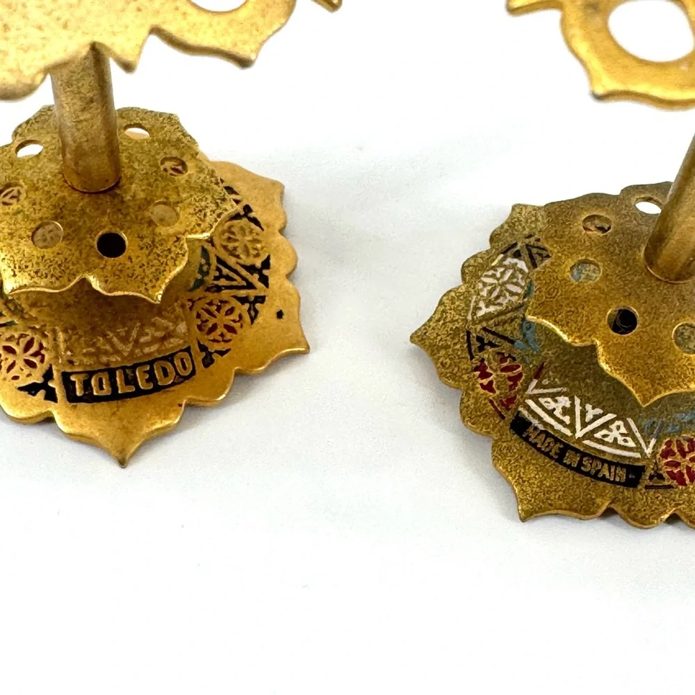 Vintage (2) Toledo Spain Brass Gallery Cocktail Sword Set-of-12/11